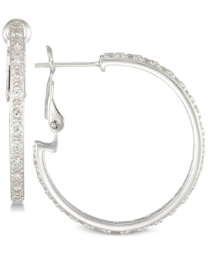 image of Simone I. Smith Cubic Zirconia Hoop Earrings in Sterling Silver
