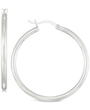 image of Simone I. Smith Polished Hoop Earrings in Sterling Silver