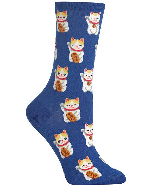 Hot Sox Women S Lucky Cat Socks Reviews Handbags Accessories