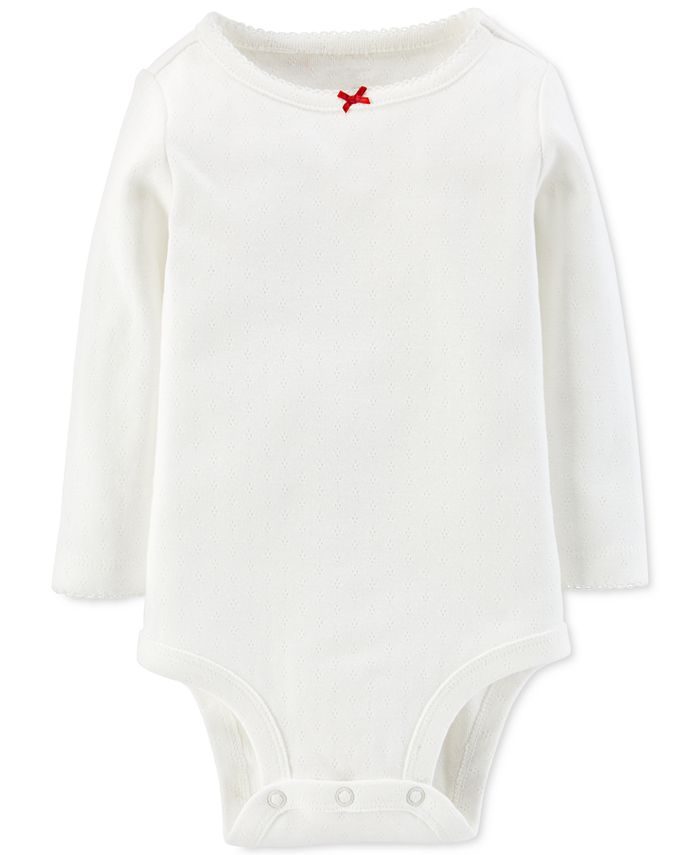 Baby girl carter's pointelle bodysuit hotsell & buffalo check flannel jumper set