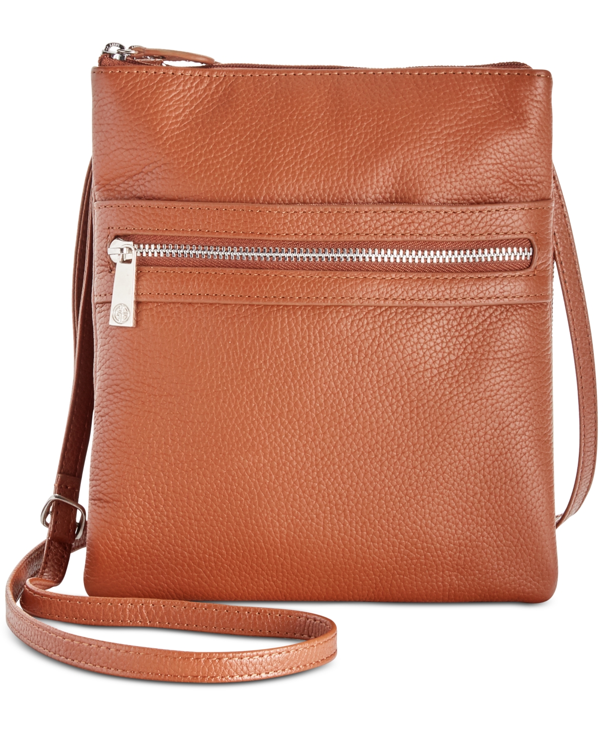 Giani Bernini Triple-Zip Pebble Leather Dasher Crossbody, Exclusively at Macy's