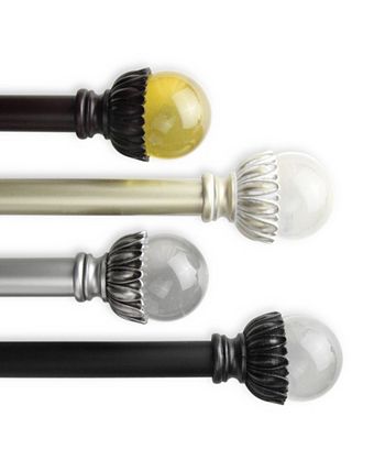 Rod Desyne - Pixie Curtain Rod 1 inch dia 160-240 inch - Black