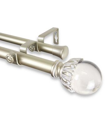Rod Desyne - Pixie Double Curtain Rod 1" OD 120-170 inch - Black