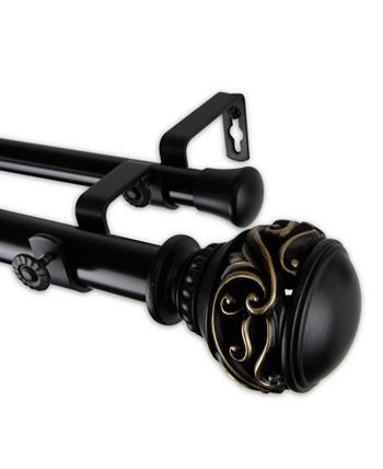 Rod Desyne - Isabella Double Curtain Rod 1" OD 120-170 inch - Bronze