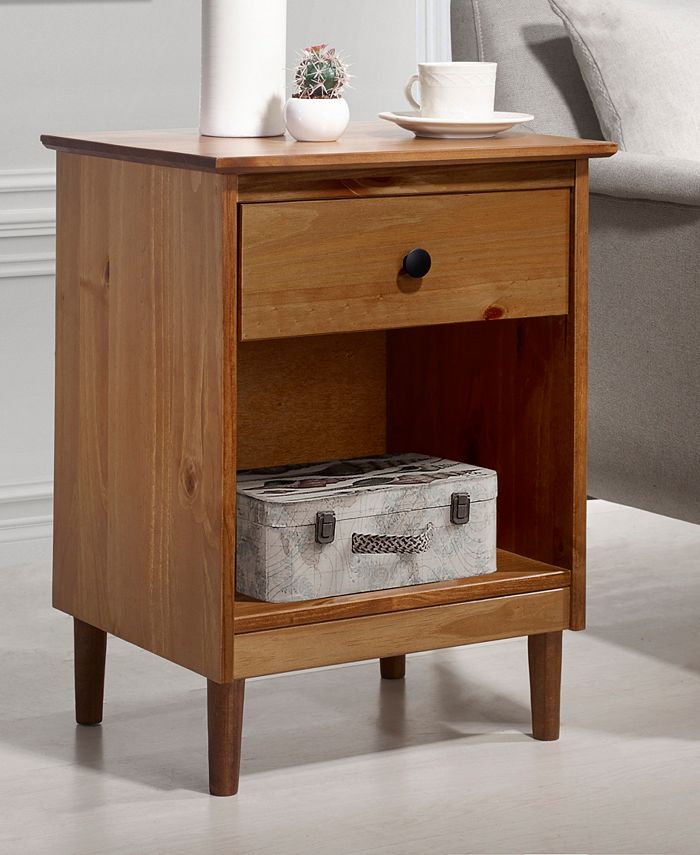 Walker Edison 1 Drawer Solid Wood Dresser in Caramel Macy's