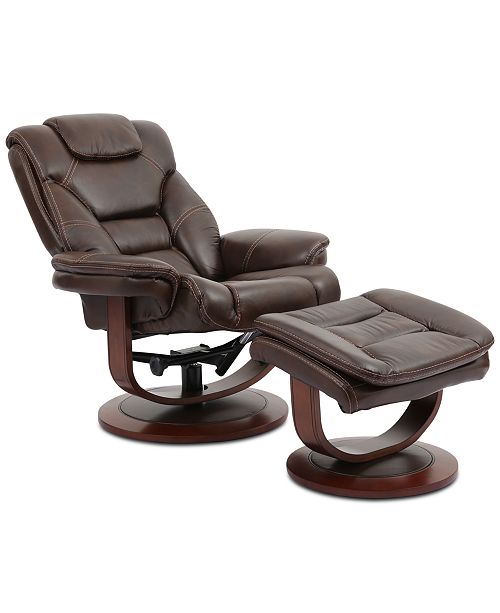 Furniture Faringdon Leather Euro Chair Ottoman Reviews