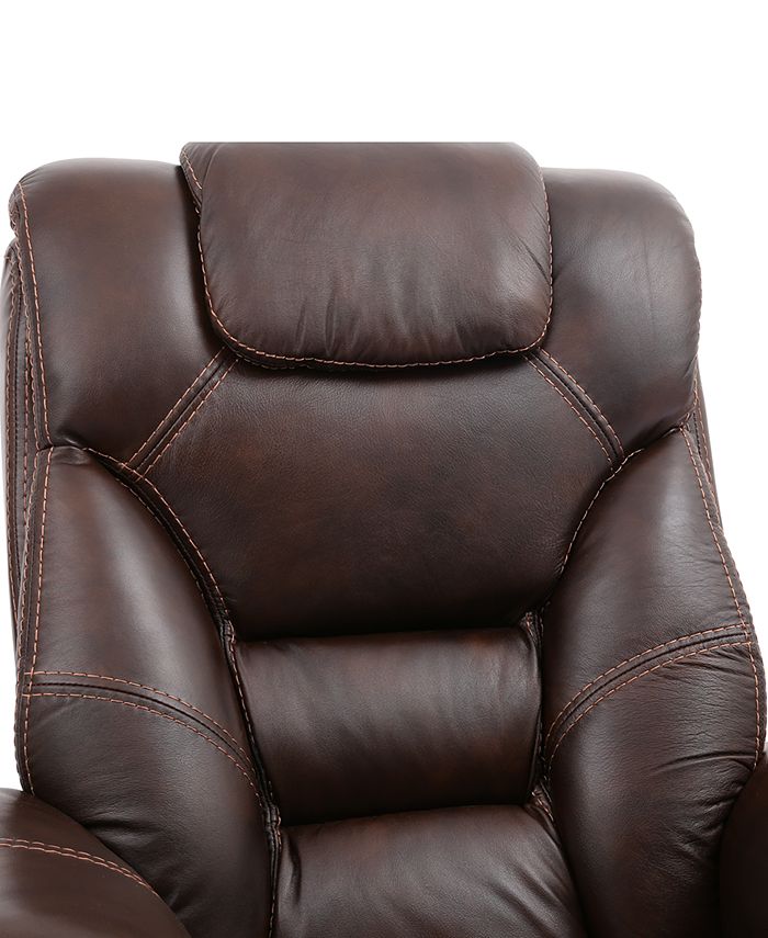 Furniture Faringdon Leather Euro Chair & Ottoman Macy's