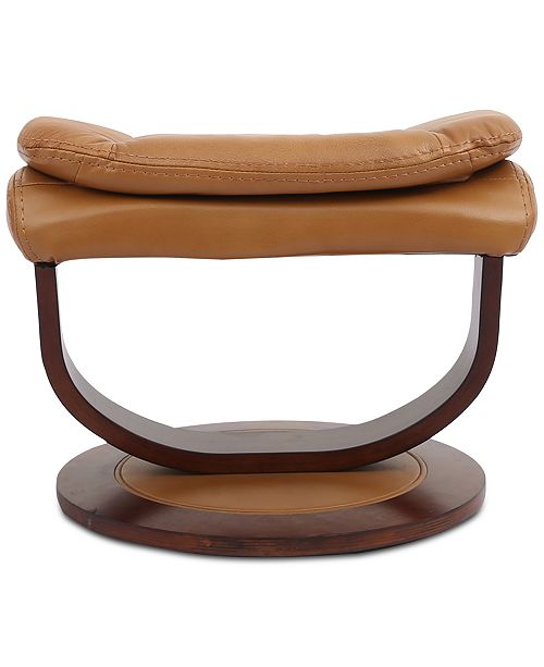 Furniture Faringdon Leather Euro Chair & Ottoman & Reviews Furniture