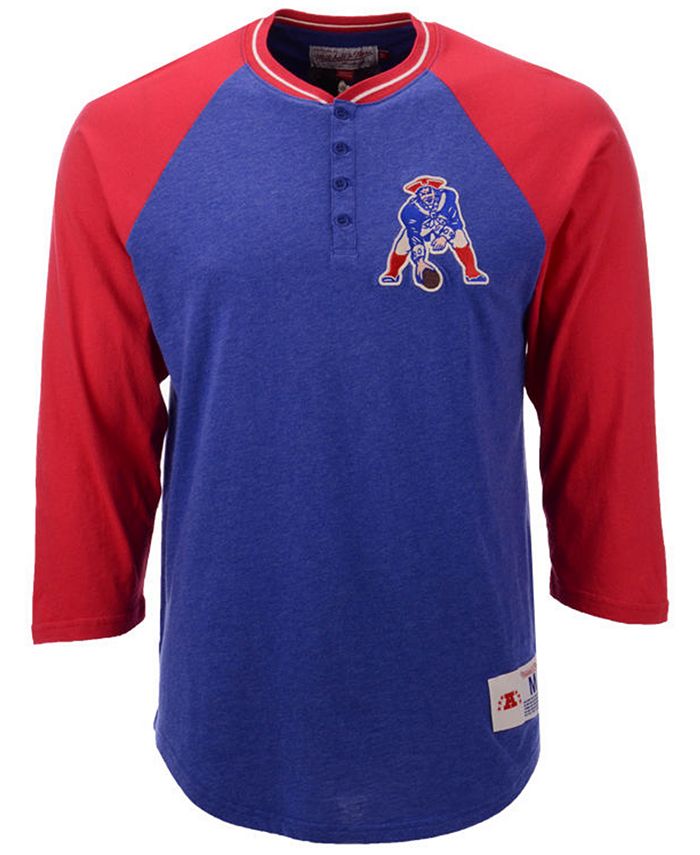 Mitchell & Ness Men's New England Patriots Four Button Henley T-Shirt ...
