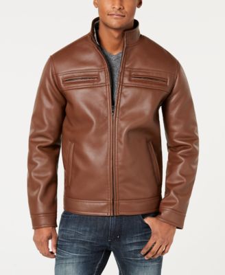 macy's inc men's leather jacket