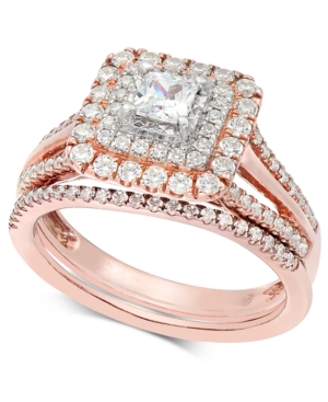 image of Diamond Princess Two-Tone Bridal Set (1 ct. t.w.) in 14k Rose & White Gold