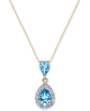 image of Blue Topaz (1-1/3 ct. t.w.) & Diamond (1/6 ct. t.w.) 18