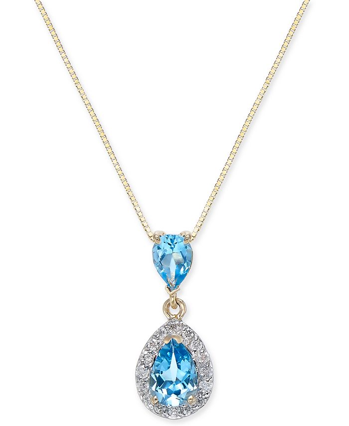 Macy s Blue Topaz 1 1 3 ct. t.w. Diamond 1 6 ct. t.w. 18