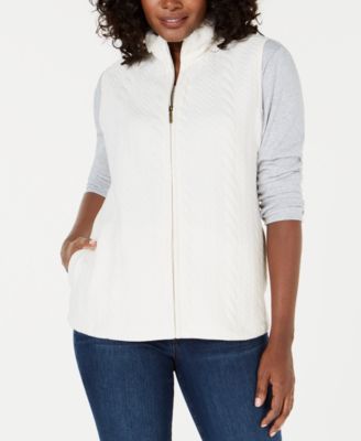 Karen Scott - Petite Cable-Pattern Vest