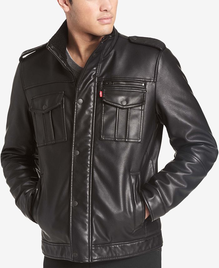 Levi's Men's Faux Leather Utility Jacket & Reviews - Coats & Jackets - Men  - Macy's