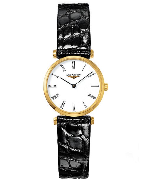 Longines Women S Swiss La Grande Classique Black Alligator Leather Strap Watch 24mm L42092112 Reviews All Fine Jewelry Jewelry Watches Macy S