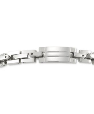 Men's Square Link Bracelet in Stainless Steel