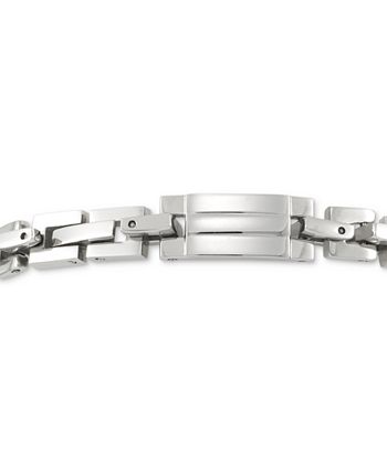 LEGACY for MEN by Simone I. Smith - Men's Square Link Bracelet in Stainless Steel