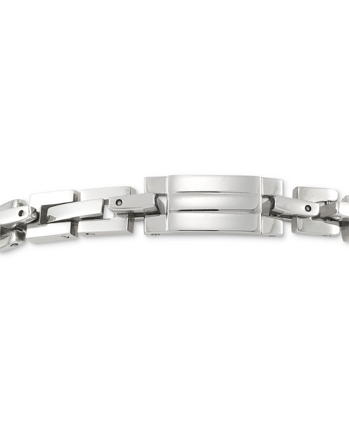 LEGACY for MEN by Simone I. Smith Men's Square Link Bracelet in Stainless Steel Macy's