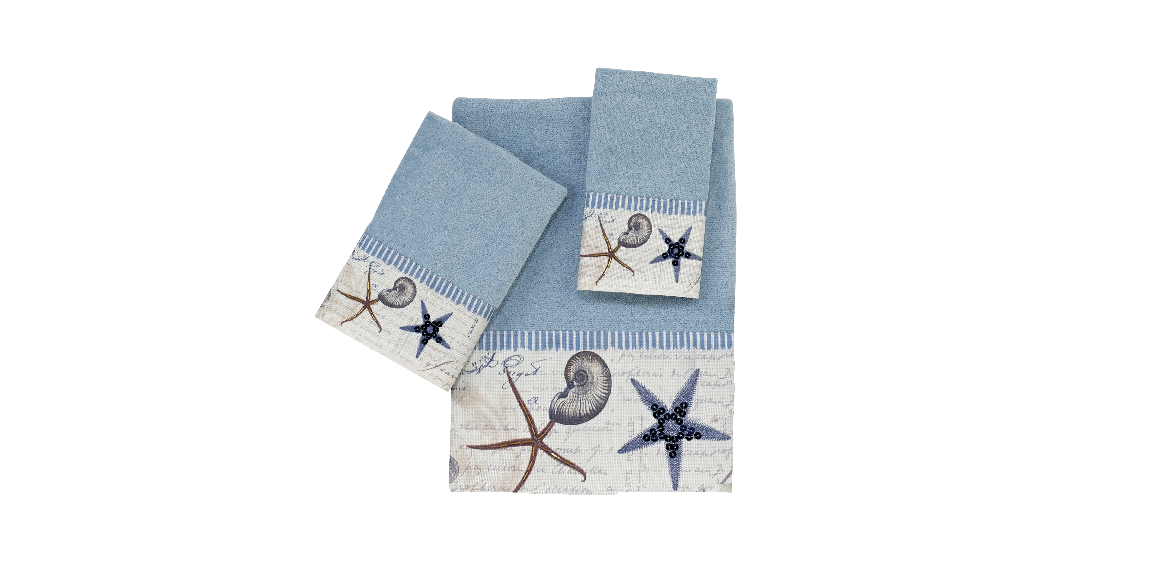 Avanti Antigua Starfish & Seashells Cotton Hand Towel, 16" x 30"