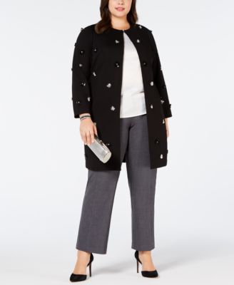 Alfani - Plus Size Embellished A-Line Jacket
