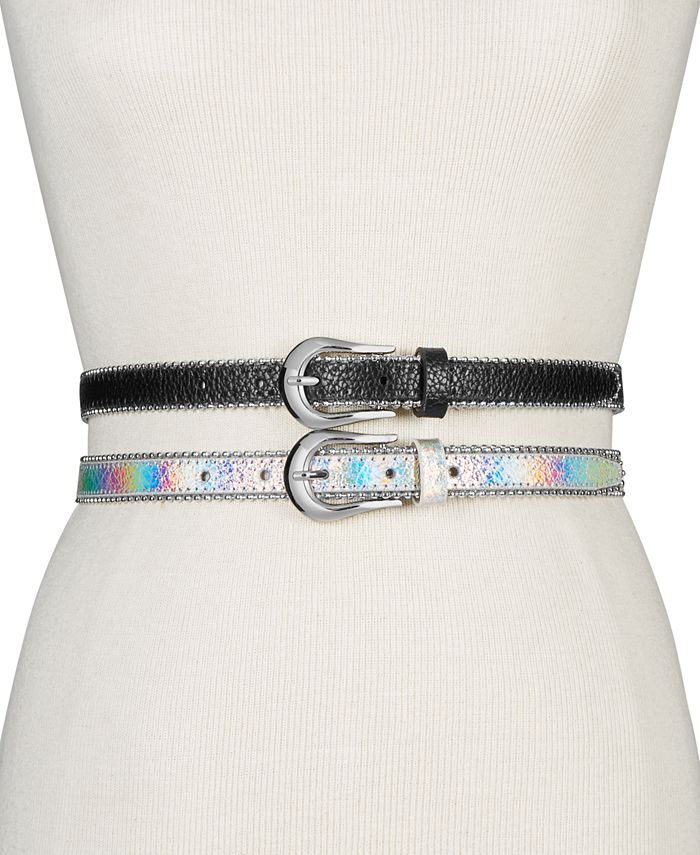 Steve Madden Metallic 2for1 Skinny Belts Macy's