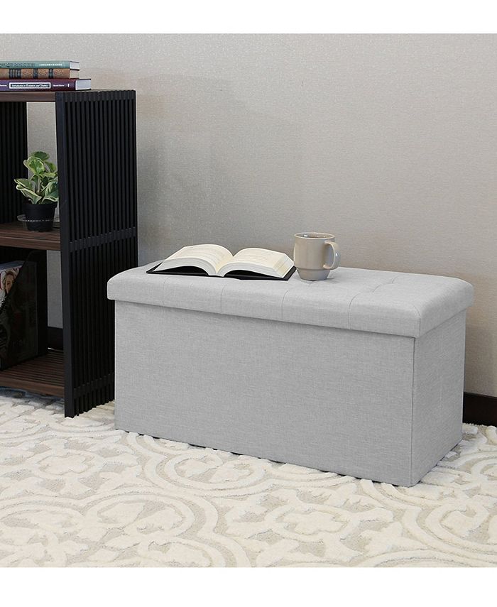 Seville Classics Foldable Tufted Storage Bench Ottoman Macy's