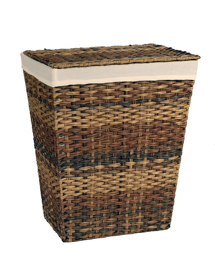 Seville Classics Handwoven Lidded Laundry Hamper With Canvas Liner Macy's