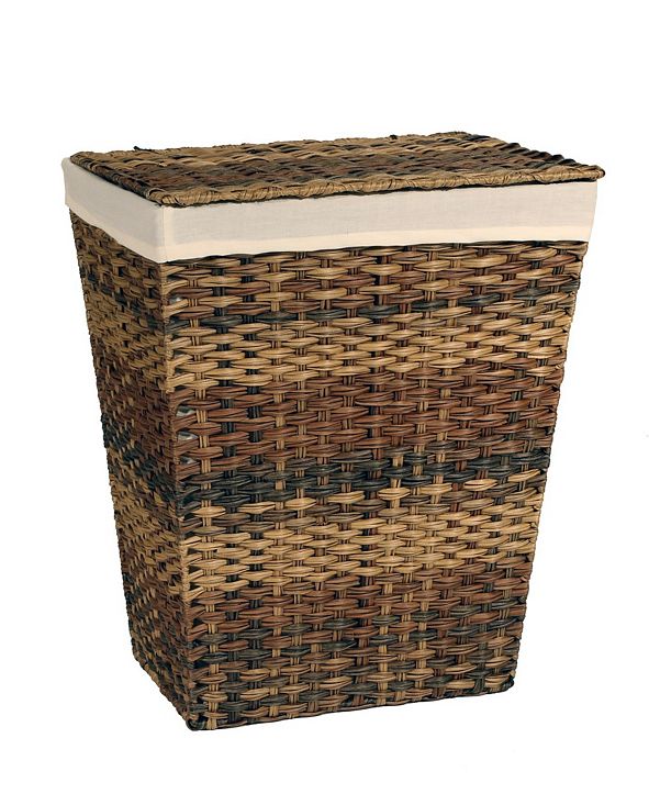 Seville Classics Handwoven Lidded Laundry Hamper With Canvas Liner