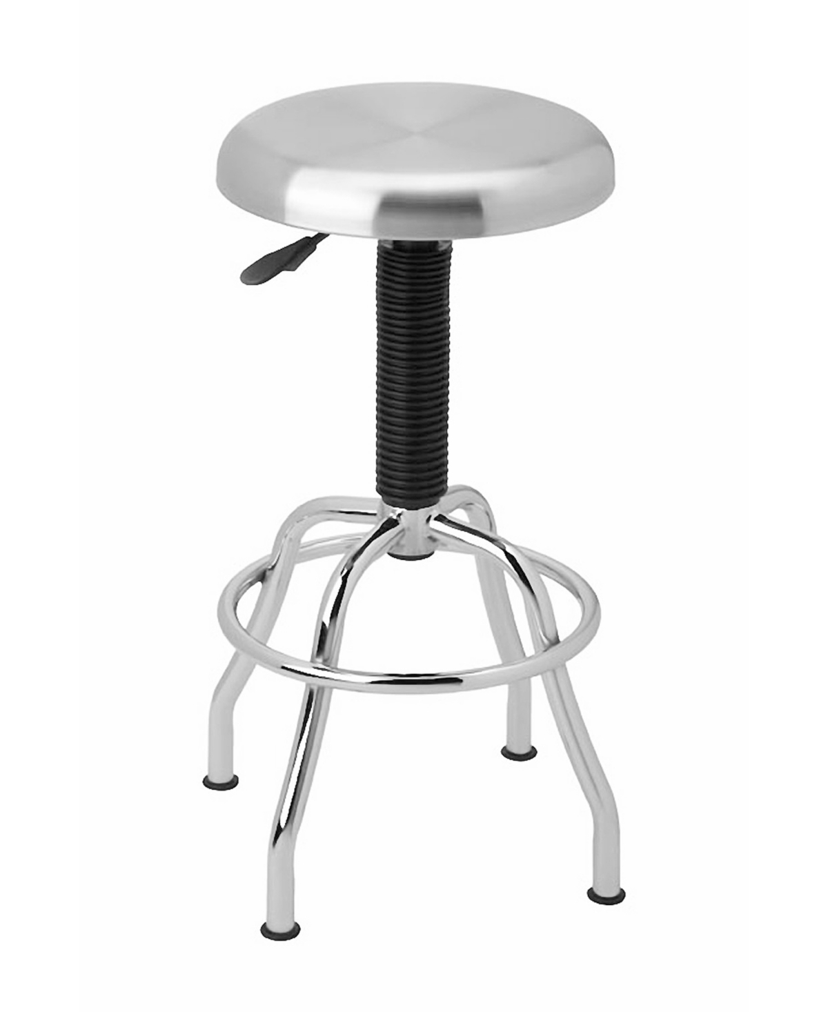 Stainless Steel Pneumatic Work Stool - Silver