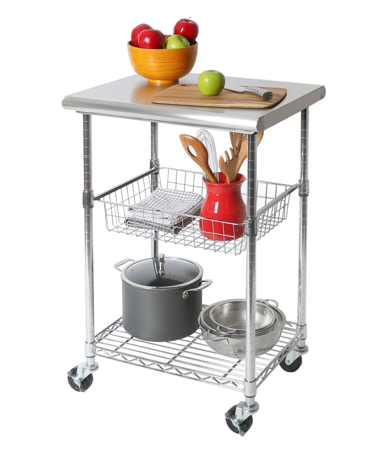 Nsf Stainless Steel Kitchen Work Table Cart - Silver