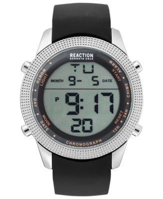Kenneth Cole Reaction Men's Digital Black Silicone Strap Watch
