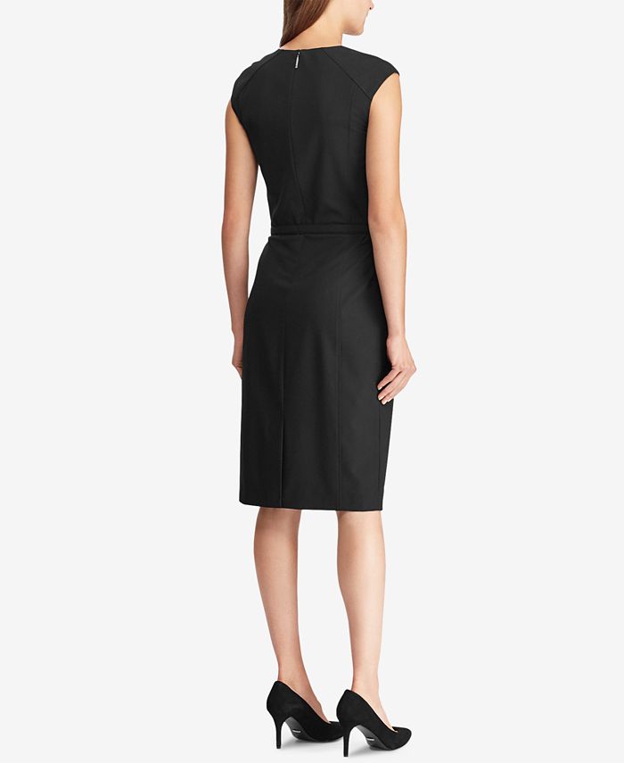 Lauren Ralph Lauren Belted Sleeveless Dress - Macy's