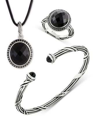 Onyx Jewelry Collection In Sterling Silver