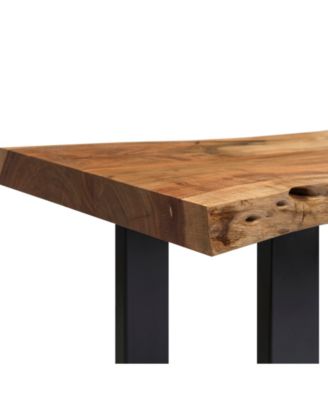 Alpine Natural Live Edge 36" Bench With Coat Hook Shelf Set