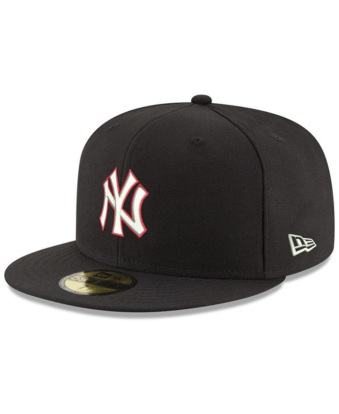 New Era New York Yankees Black Red Out 59FIFTY FITTED Cap - Macy's
