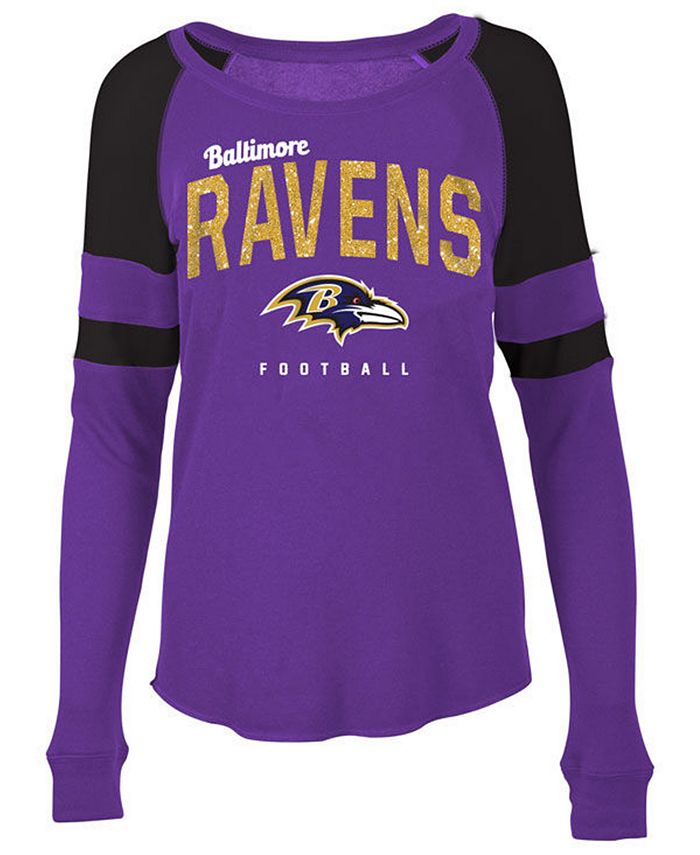 5th & Ocean Women's Baltimore Ravens Colorblock Long Sleeve T-Shirt ...