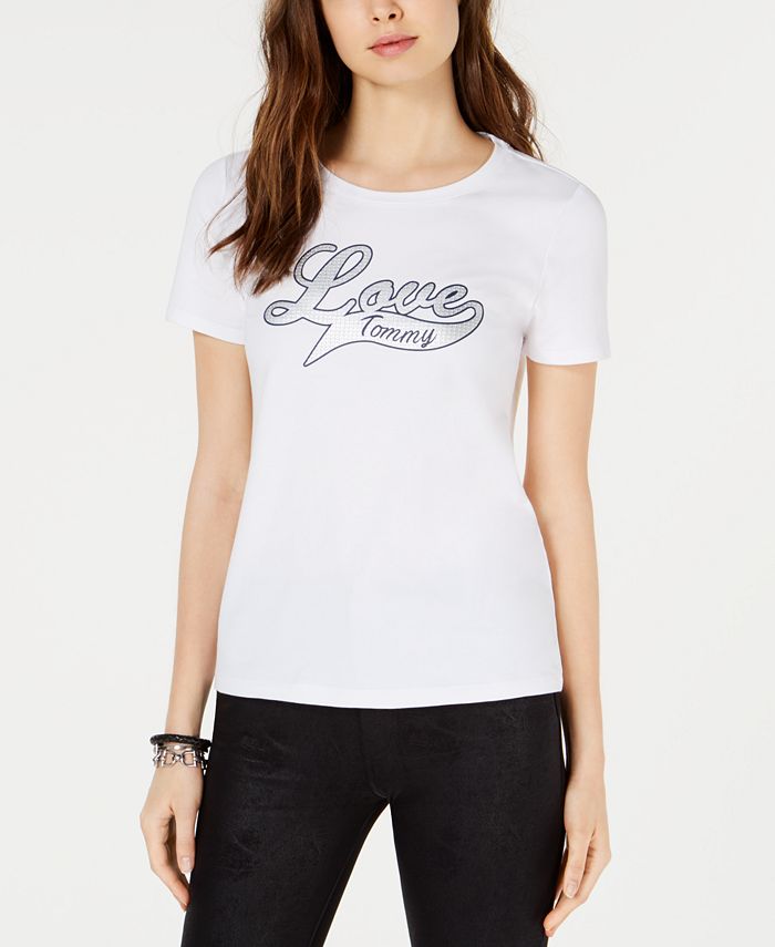 Tommy Hilfiger Love T-Shirt, Created for Macy's & Reviews - Tops ...