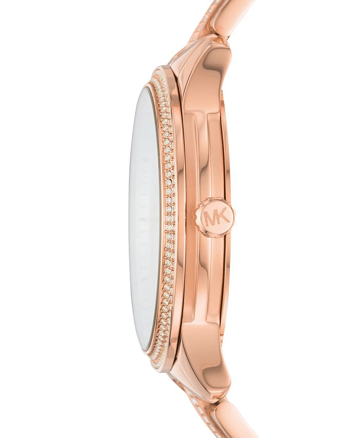 Michael Kors Women's Runway Rose Gold-Tone Stainless Steel Bracelet ...