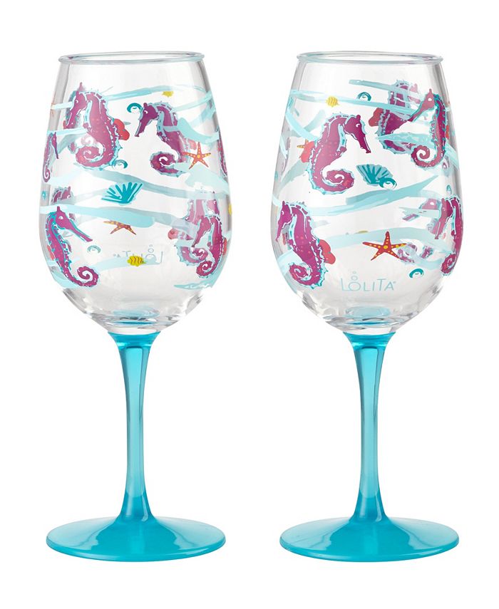 Enesco Lolita Seahorse 2-Pc. Wine Glass Set - Macy's
