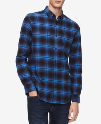 calvin klein men's flannel shirt