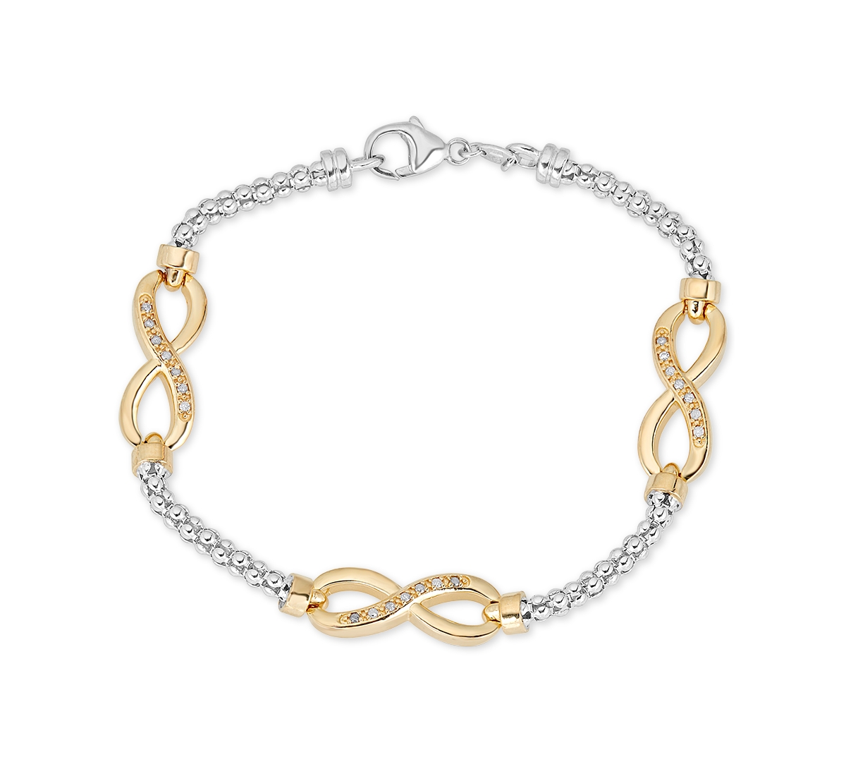 Macy s Diamond Infinity Bracelet 1 8 ct. t.w. in Sterling Silver 14k