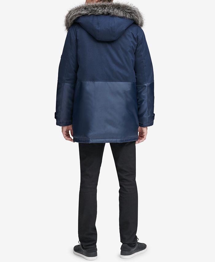 Marc New York Men's Mixed-Media Parka with Removable Hood & Reviews ...