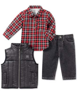 Calvin Klein - Little Boys 3-Pc. Vest, Shirt & Jeans Set