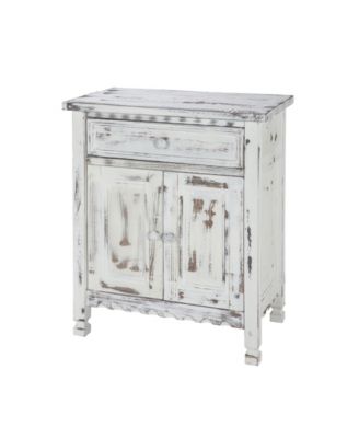 Country Cottage Accent Cabinet, White Antique Finish