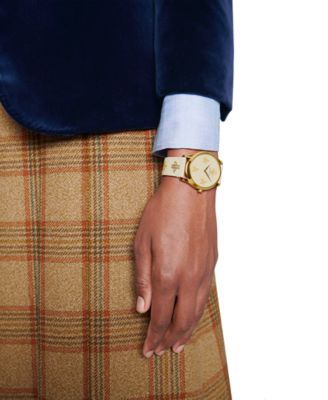 Gucci Unisex Swiss G-Timeless White Leather Strap Watch 38mm