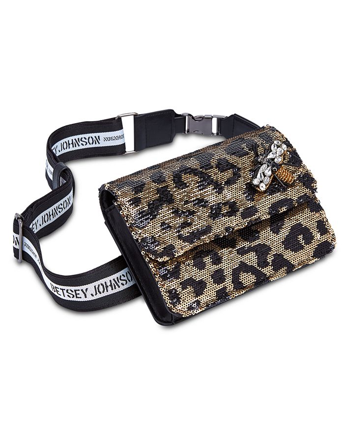 Betsey Johnson Leopard Web Strap Convertible Belt Bag Macy s
