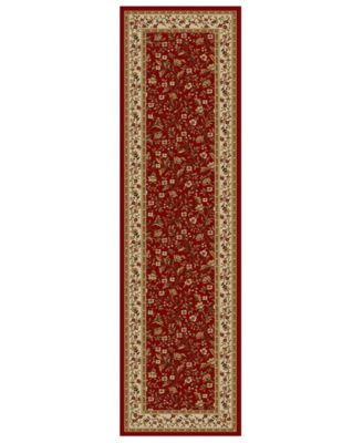 KM Home - Pesaro Floral Red 2'2" x 7'7" Runner Area Rug
