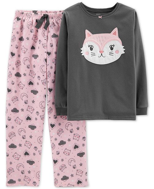 Carter's Little & Big Girls 2Pc. Fleece Cat Pajamas Set & Reviews