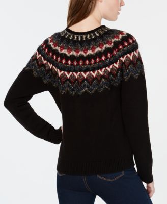Lucky Brand Patterned Yoke Sweater